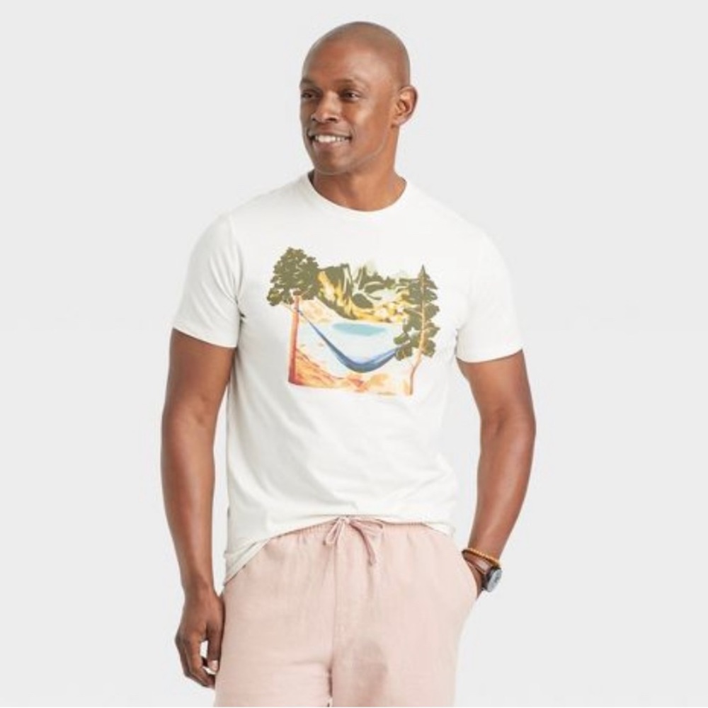 Men's Printed Graphic T-Shirt - Goodfellow & Co™, Summer Hammock Graphic Tee